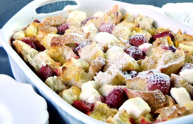 Strawberries and Cream French Toast Casserole