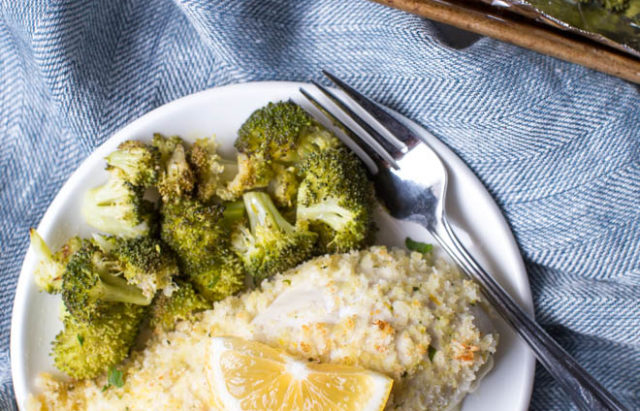 Mozzarella Stuffed Lemon Chicken with Broccoli