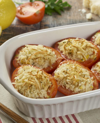 Stuffed Plum Tomato with Lemon and Garlic