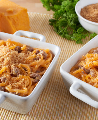 Cheesy Butternut Squash Spirals Bake