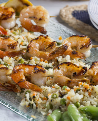 Spring Skewered Shrimp