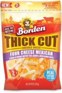 Borden® Cheese Four Cheese Mexican Thick Cut shreds