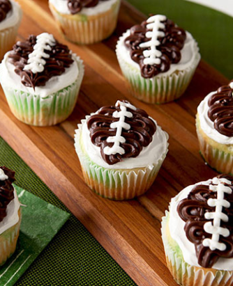 Cool Whip Touchdown JellO Poke Cupcakes