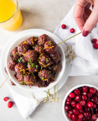 Crockpot Meatballs Cranberry Orange