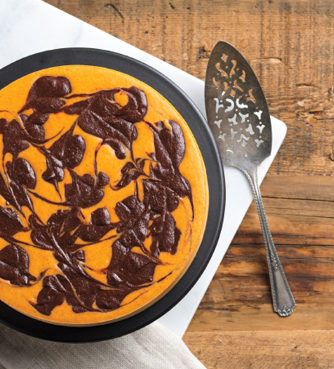Best Yet Pumpkin Swirl Chocolate Cheesecake