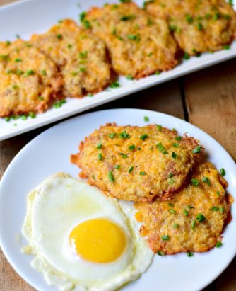 Cheesy Cauliflower Hash Browns