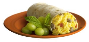 Egg, Sausage and Cheese Breakfast Burrito