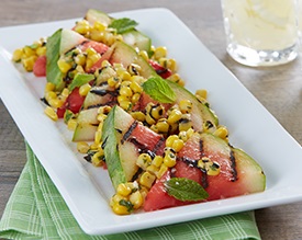 Grilled Watermelon with Sweet Corn & Balsamic Drizzle