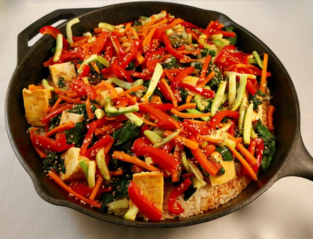 Vegetable Tofu Bibimbap Skillet veggie meal