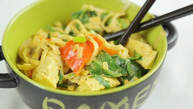 Thai Tofu Veggie Noodle Bowl meal