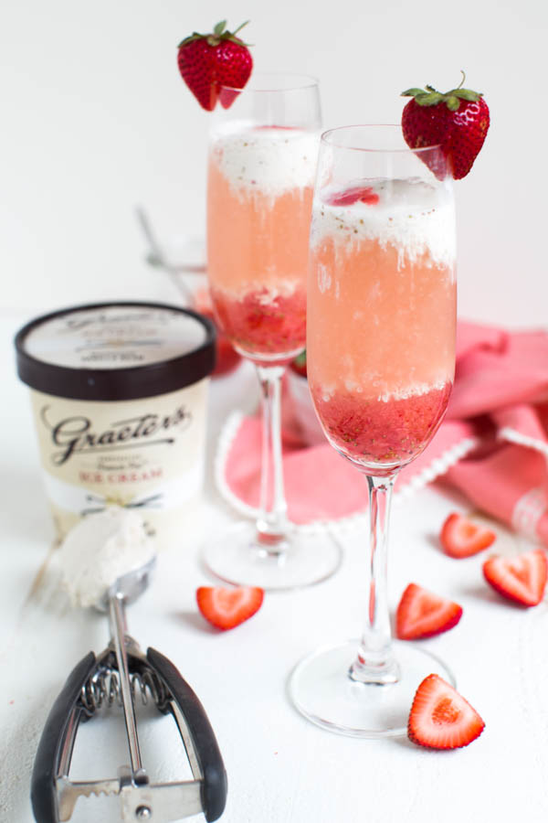 Strawberry Rose Ice Cream Float