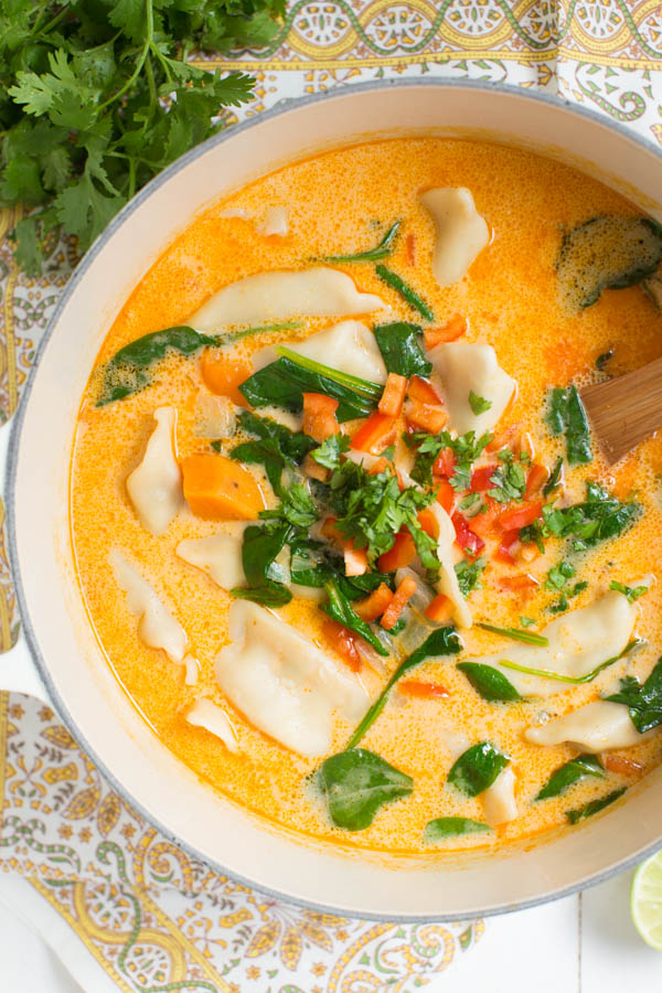 Thai Coconut Potsticker Soup