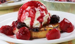 Grilled Waffle Sundae with Berries