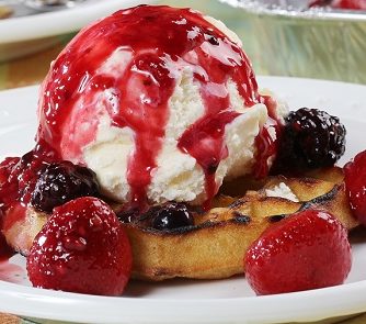 Grilled Waffle Sundae with Berries