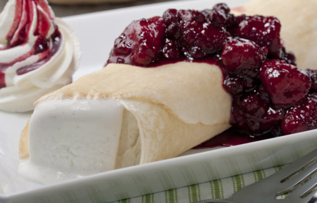 Mixed Berry Ice Cream Crepe