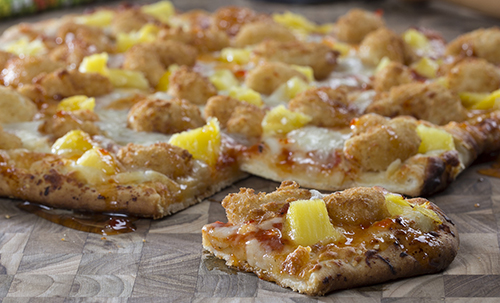 Polynesian Popcorn Shrimp Pizza