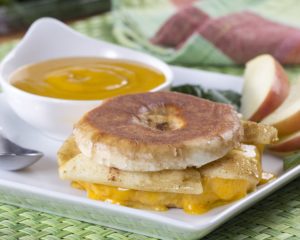 Pressed Apple Cheddar Bagel Melt