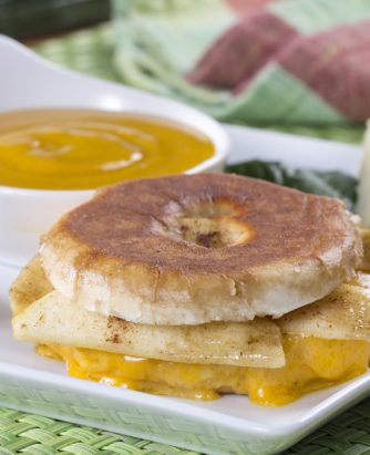 Pressed Apple Cheddar Bagel Melt