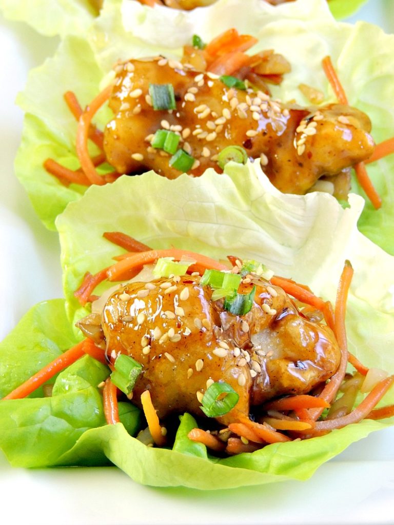 General Tso's Chicken Lettuce Wraps