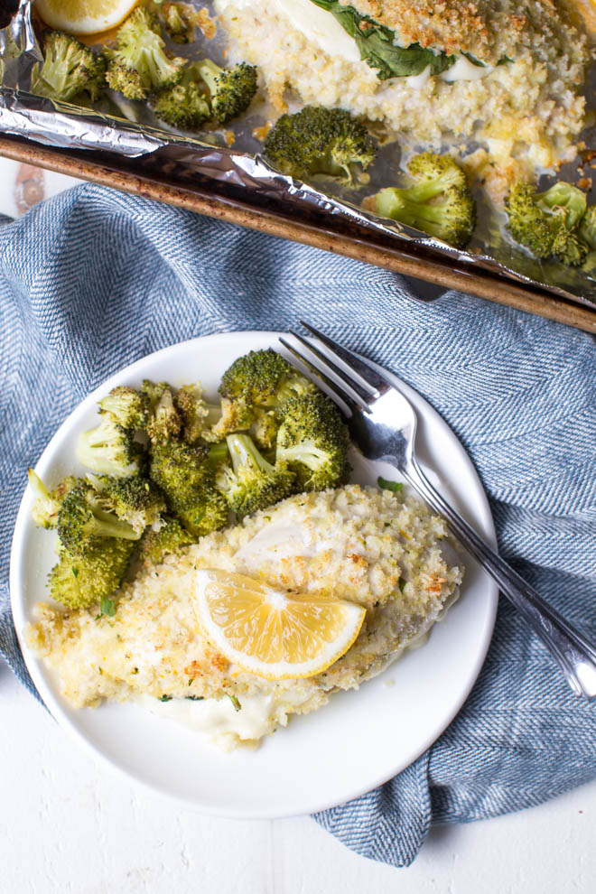 Mozzarella Stuffed Lemon Chicken with Broccoli