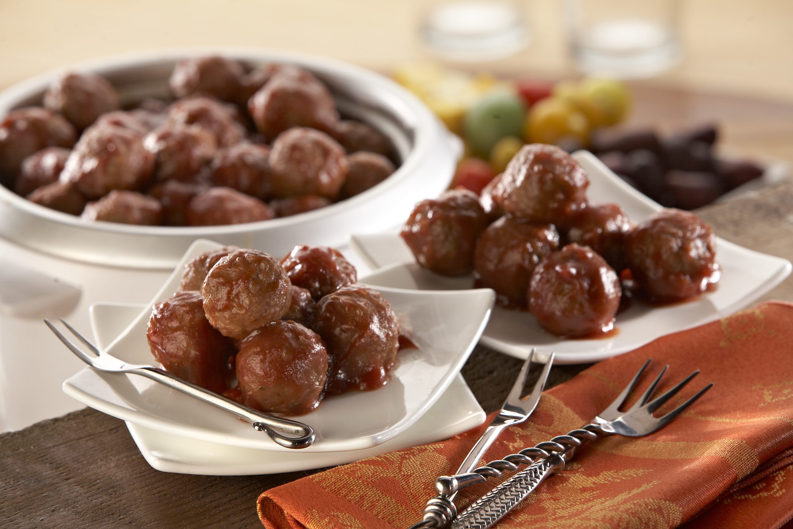 Cranberry Chili Dijon Meatballs in Slow Cooker - Rosina Recipes