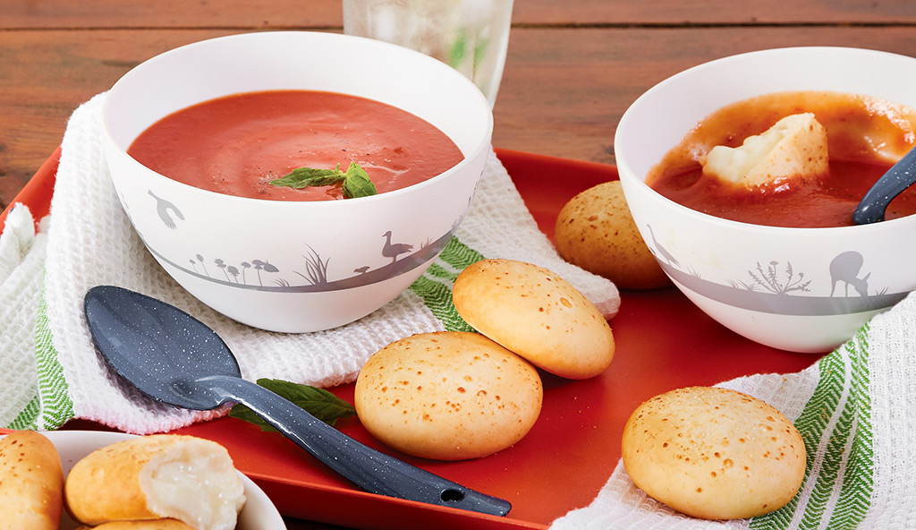 Mozzarella Bites and Tomato Soup Farm Rich & Easy Home Meals
