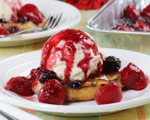 Grilled Waffle Sundae with Berry Sauce