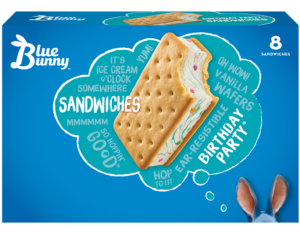 Blue Bunny Birthday Party Ice Cream Sandwich