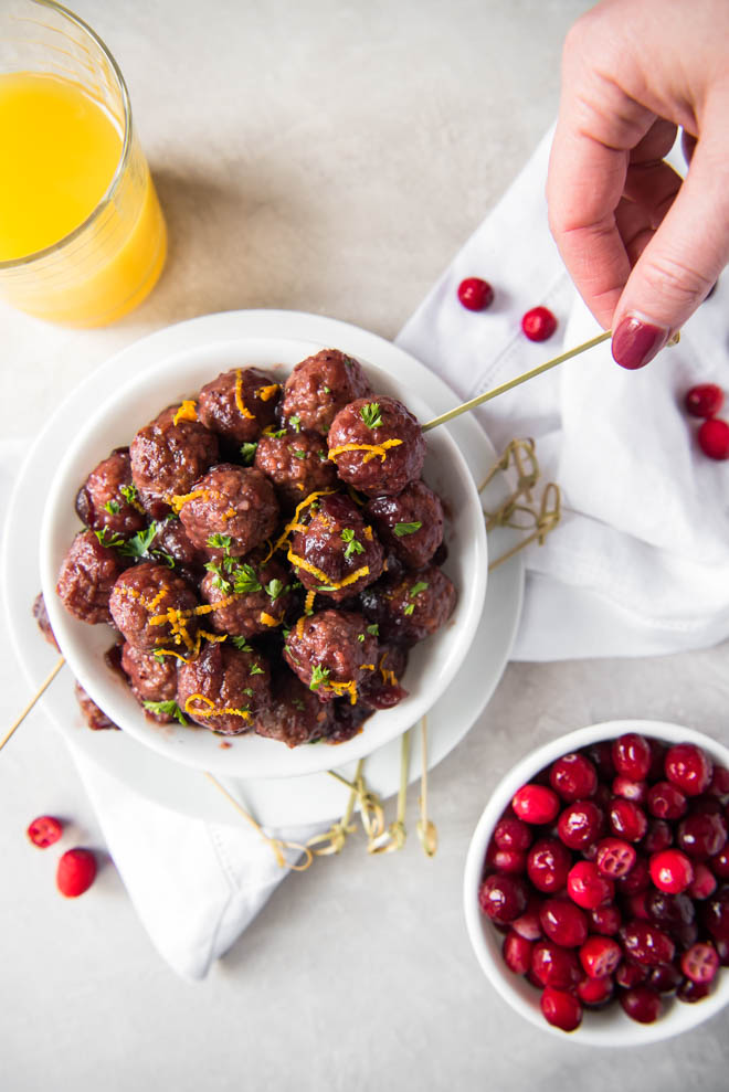 Crockpot Meatballs Cranberry Orange