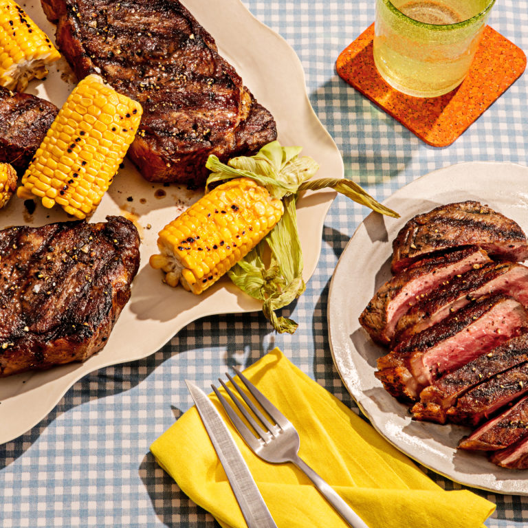 Yogurt Marinated Grilled Steak Plated