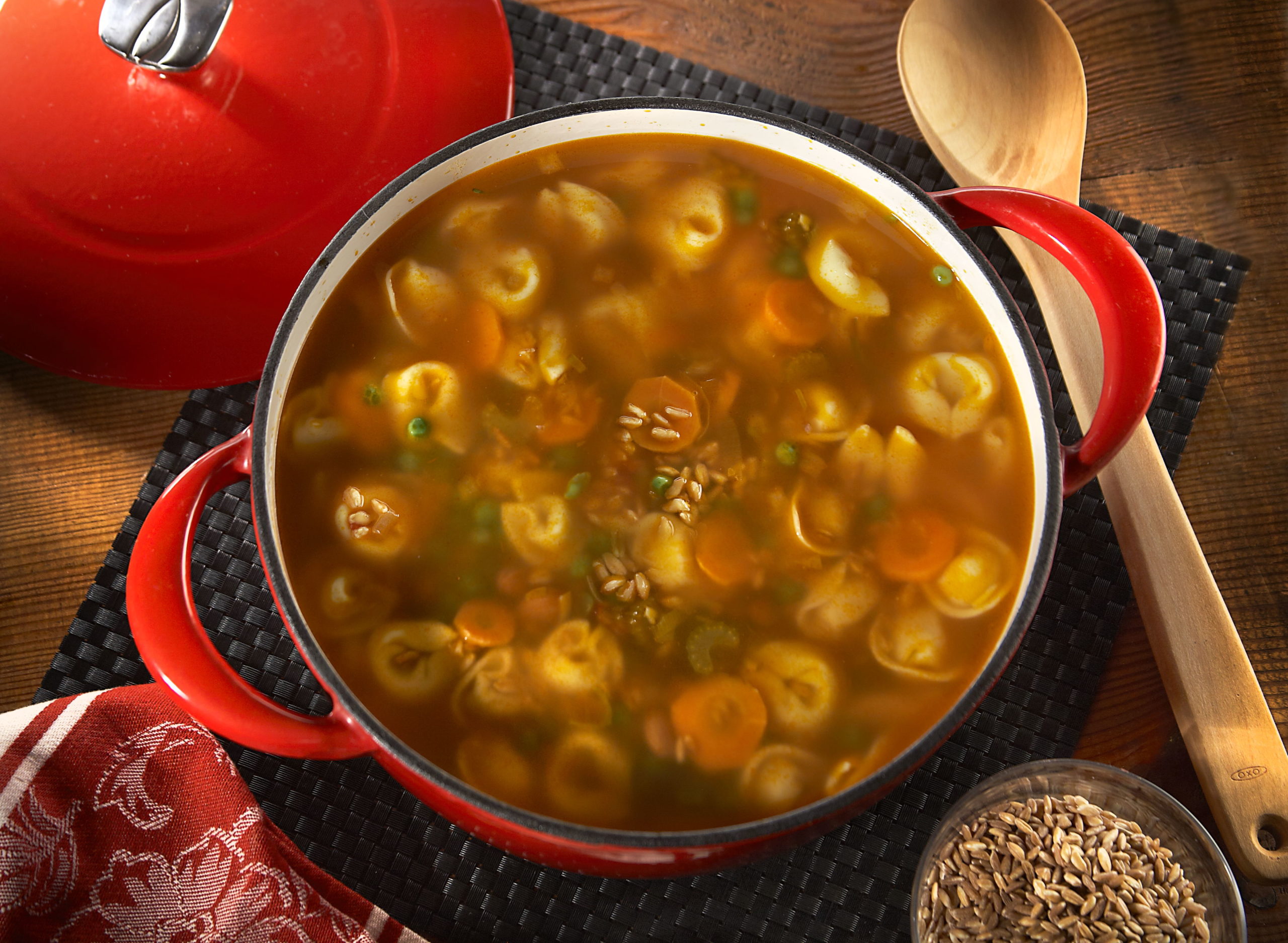 Cheese Tortellini and Farro Vegetable Soup | Easy Home Meals &amp; Rosina