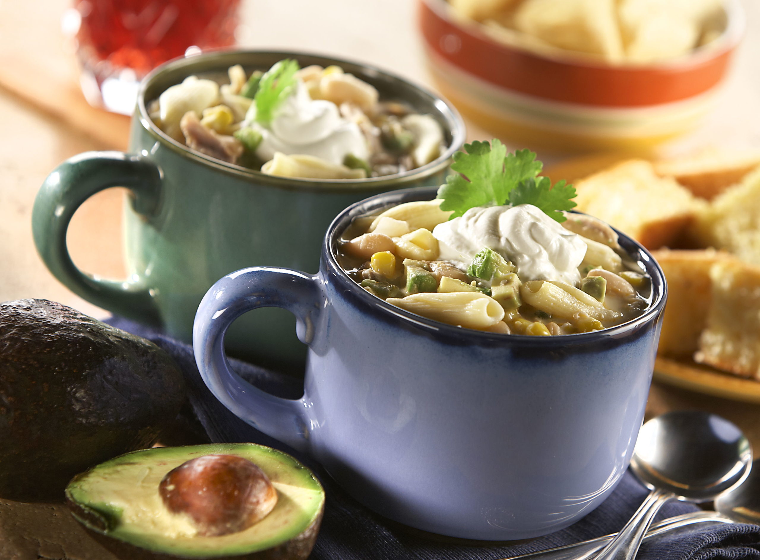 White Chicken Chili with Cavatelli Pasta | Easy Home Meals & Rosina