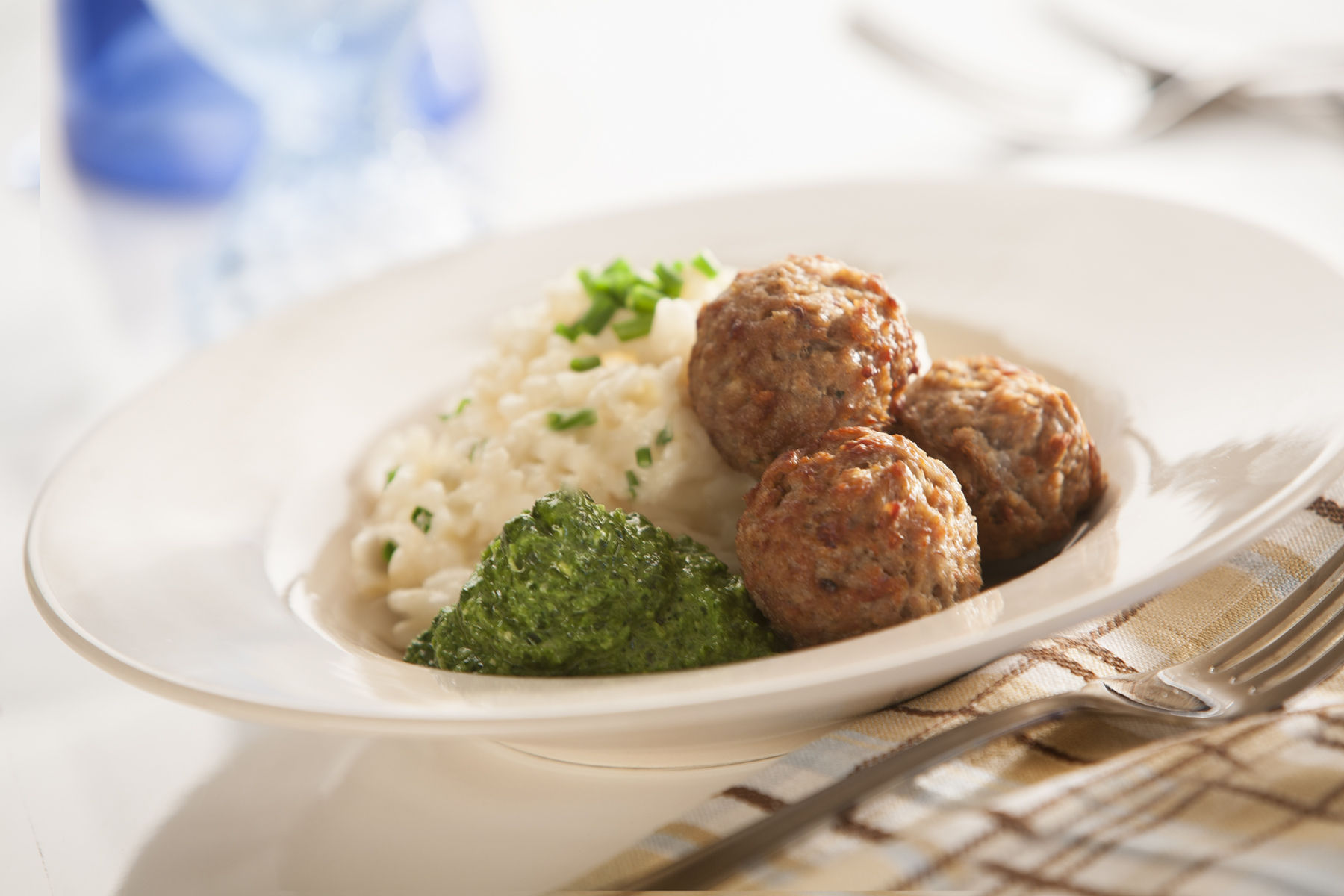 Italian - Style Meatball Risotto with Basil Pesto | Easy Home Meals
