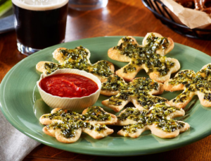 Wewalka Shamrock pesto Bites