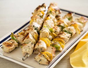 Stonyfield Lemon Garlic Chicken Kebabs