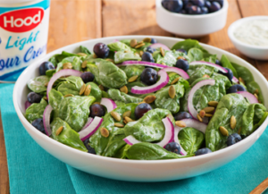  Blueberry Spinach Salad with Creamy Herb Dressing 