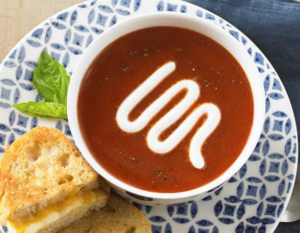 Daisy Tomato Soup with Roasted Red Peppers and Garlic