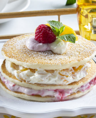 MFTK Peach Melba Pancakes