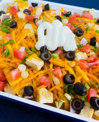 Waffle Fry Chicken Skillet Nachos