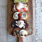 gourmet breakfast toast with poached eggs