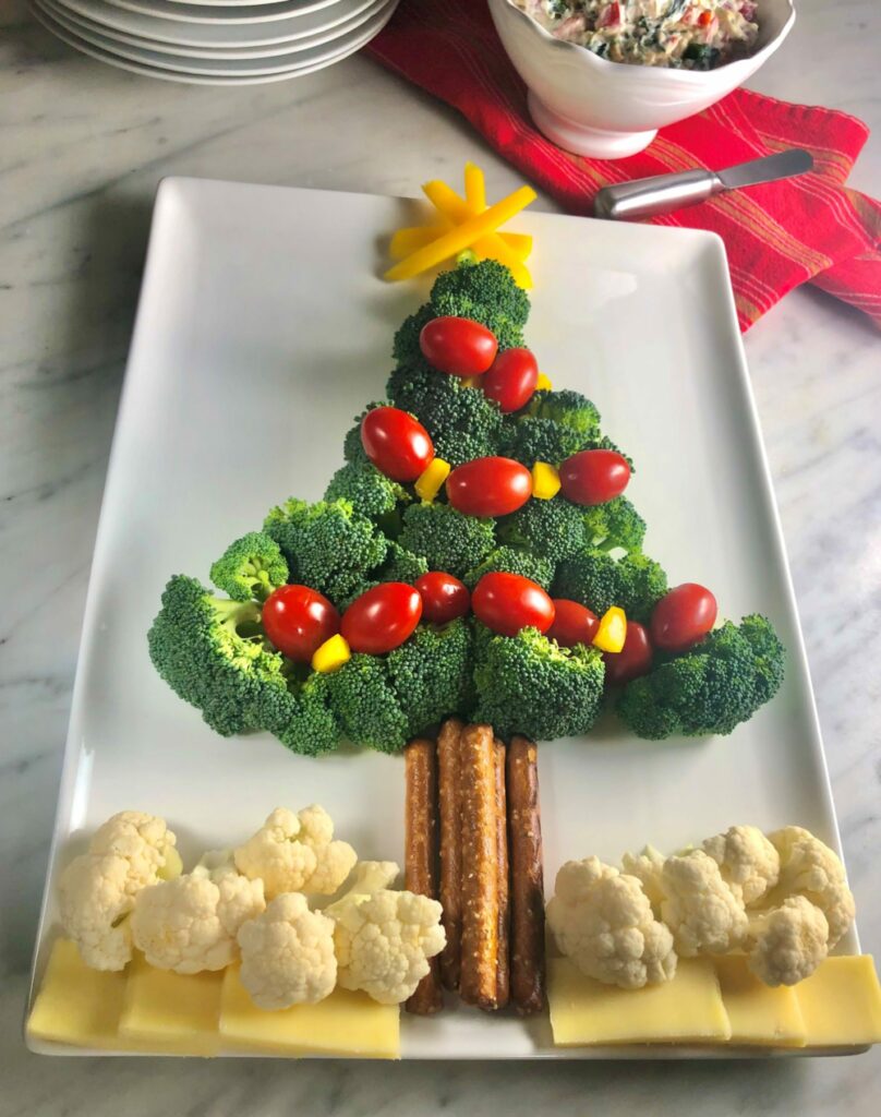 Christmas veggie platters top