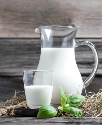 Pitcher and glass of milk