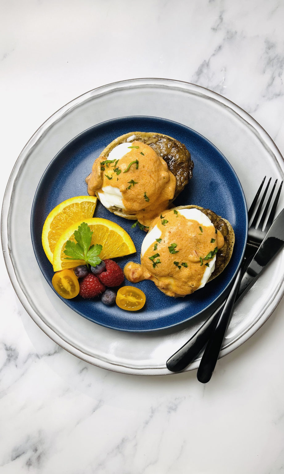Sausage Benedict with Tomato Gravy Easy Home Meals