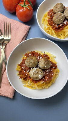Chef Jamie Squash Spaghetti and Meatballs