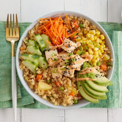 Colorful poke bowl