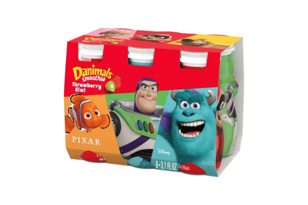 6 Pack of Danimals smoothie yogurts featuring cartoon characters on the box