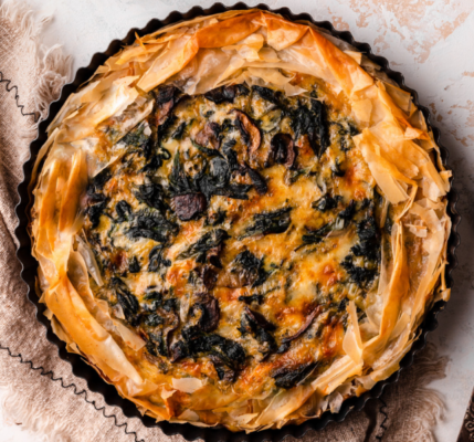 Spinach and Mushroom Phyllo Pie
