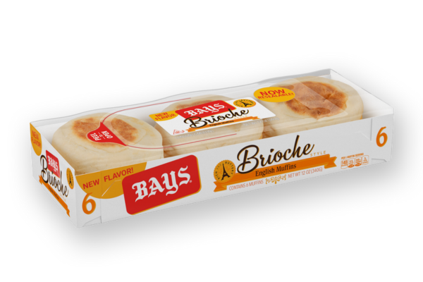 A package of Bays Brioche English Muffins