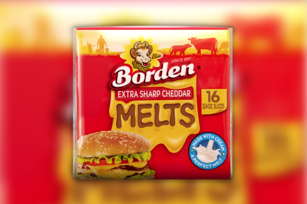 Direct shot of Borden Extra Sharp Cheddar Melts packaging