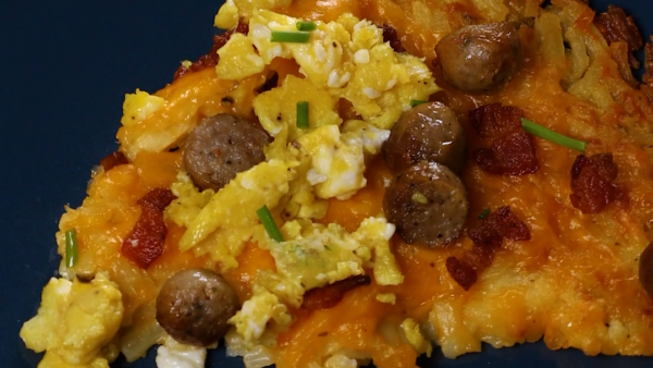 Breakfast Pizza with Hash Brown Crust